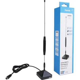 Hama 00121701, Drinnen, Schwarz, Mit kugelförmiger Richtcharakteristik, 1,45 m, 174 - 230 MHz, F Plug - Schwarz