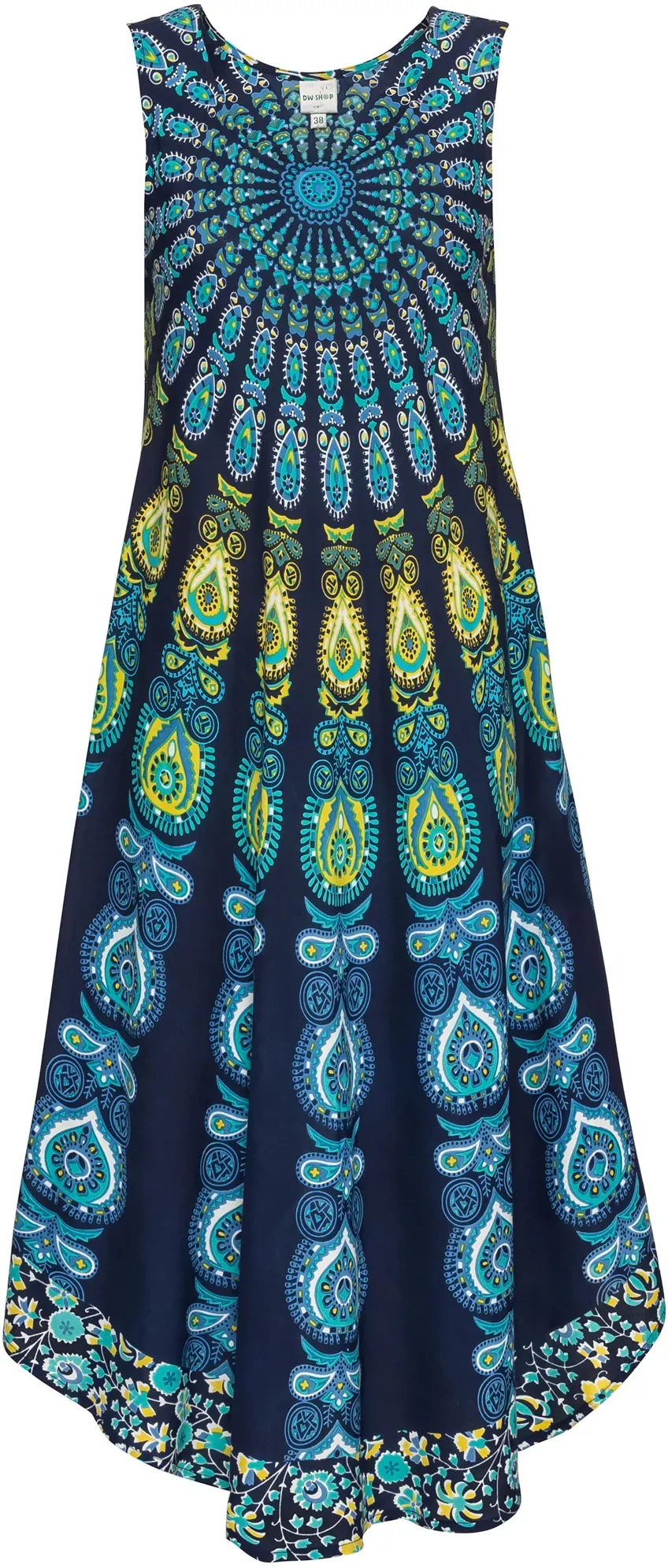 Viskose-Kleid, Druck marine, 50