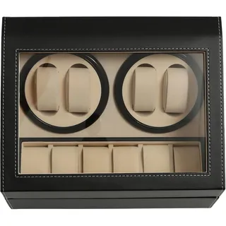 Automatischer Uhrenbeweger, obere automatische Uhrenbox, Box für 4+6 Uhren, Premium-Uhrenbox, zum Aufbewahren von Uhren und anderen kleinen Gegenständen, Schwarz