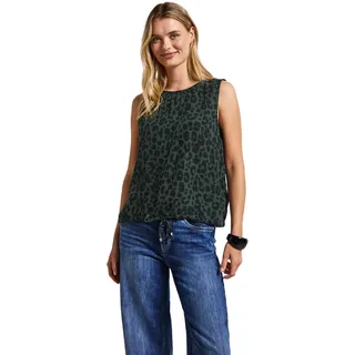 STREET ONE Damen A345605 Musselin Blusentop mit Print, Mid Green, 40 - 40
