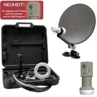 XORO MCA 38 Camping Sat-Anlage Set 38cm Satelliten-Antenne, LNB mit SAT-Finder