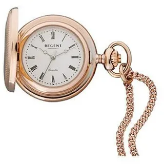 REGENT Umhängeuhr Savonnette 70 cm Kette 26 MM Quarz Weißes Zifferblatt Römische Zahlen P-761 - Armbanduhr - Damen - Rosegold, Weiß