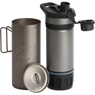 Grayl Titanium GeoPress Wasserfilter Trinkflasche covert black