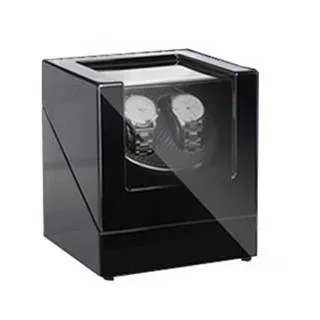 Doppelter Uhrenbeweger mit leisem Motor - Automatische Rotations-Uhrenbox Black