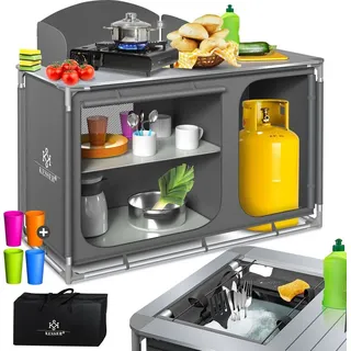 Kesser KESSER® Campingschrank, Campingküche mit Aluminiumgestell, inkl.Tragetasche , Kocherschrank für Camping , Campingmöbel , Outdoor