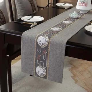 FANSU Tischläufer, Herbst Dekoration, Leinen Tischdecke, Tradition Tischdeko, Tischläufer Modern für Party, Kaffee, Esszimmer, Kommode (Hellgrau,33x100cm)