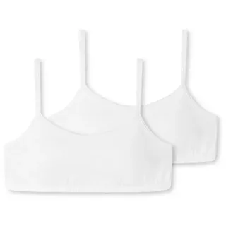 SCHIESSER Mädchen 2 Pack Unterwäsche Mit Spaghettiträger - 95/5 Organic Cotton Bio Baumwolle Größe 92 Bis 140 Bustier, Weiss_173525, 152 EU - 152