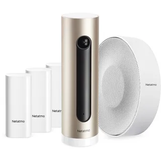 Netatmo Intelligentes Video-Alarmsystem, WiFi Innenkamera + 110 DB drahtlose Sirene + 3 Öffnungsmelder für Türen und Fenster, NBU-ICSS-EUU