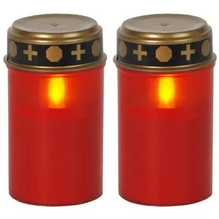 Star Trading STAR Trading, LED Grablicht mit Timer Grabkerzen mit Batterie Grabkerze Serene, Rot | Outdoor | Kerzen,