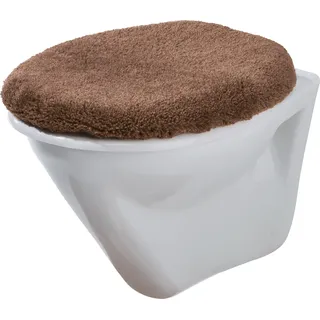 Erwin Müller WC-Deckelbezug Athen braun Größe 47x50 cm - weich und flauschig, trocknergeeignet