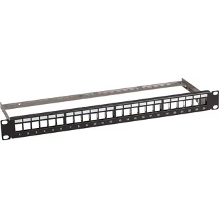 EFB-Elektronik EFB B37200100TS.24 Verteilerfeld 19” 1HE 24-Port metall schwarz mit 24x Keystone slimline CAT6a