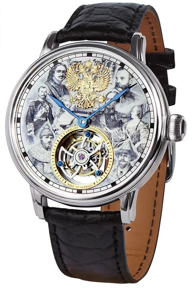 Poljot International 3400.T-DYN-1 Herrenuhr Tourbillon Dynasty Schwarz