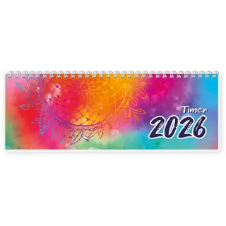Trötsch Verlag TRÖTSCH - Schreibtischquerkalender Timer Farben (eine Woche 2 Seiten) 2026: Tischkalender Wochenkalender