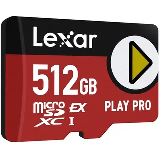 Lexar Play PRO MicroSDXC Express-Karte 512GB, bis zu 900MB/s Lesen, 600MB/s Schreiben, spieloptimiert, A2, 4K, Hochgeschwindigkeits-Speicherkarte für Handheld-Konsolen, Switch, tragbare Gaming-Geräte