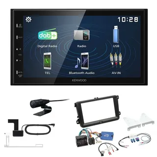 Kenwood DAB+ Autoradio für Volkswagen VW Caddy ab 06/2015 Schwarz Canbus LFB