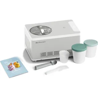 Springlane Eismaschine & Joghurtbereiter Elisa 2,0 L mit selbstkühlendem Kompressor 220 W, inkl. Aufbewahrungsbehälter 2er-Set, Eiscrememaschine m... - Silber