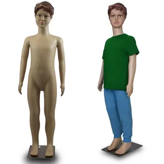 BITUXX Schaufensterpuppe männlich Junge Schaufensterfigur Mannequin Schneiderpuppe 360° beweglich 110cm