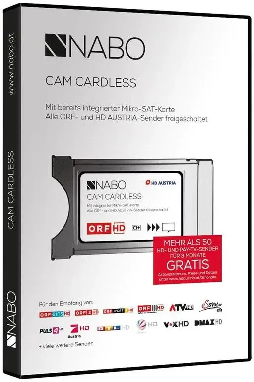 NABO CI+ Modul mit integrierter Micro SAT-Karte geeignet für HD AUSTRIA