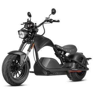 E-Chopper Blake, 45 km/h, herausnehmbarer 60V/40Ah Lithium-Akku, 100 km Reichweite, E-Roller, Elektroroller, Elektro Chopper (schwarz)