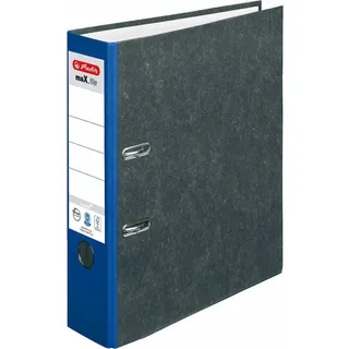 Herlitz maX.file nature Ordner blau marmoriert Karton 8,0 cm DIN A4,