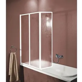 Badewannenfaltwand 3-teilig Dekor Tropfen weiß