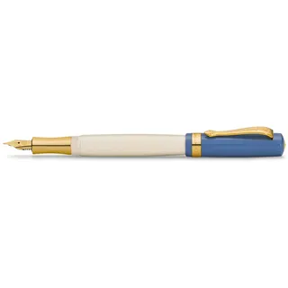 Kaweco STUDENT Füllhalter 50's Rock I Premium Füllfederhalter für Tintenpatronen mit hochwertiger Stahlfeder in Blau & Creme I Nostalgischer Luxus Füller 16 cm I Federbreite: F (Fein)