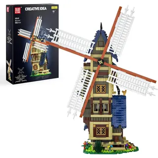 Mould King 10060 - Mittelalterlicher Windmühle Klemmbausteine [1584 Teile] Konstruktions-Spielset, (1584 St)