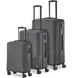 4 Rollen Kofferset 3-teilig grau