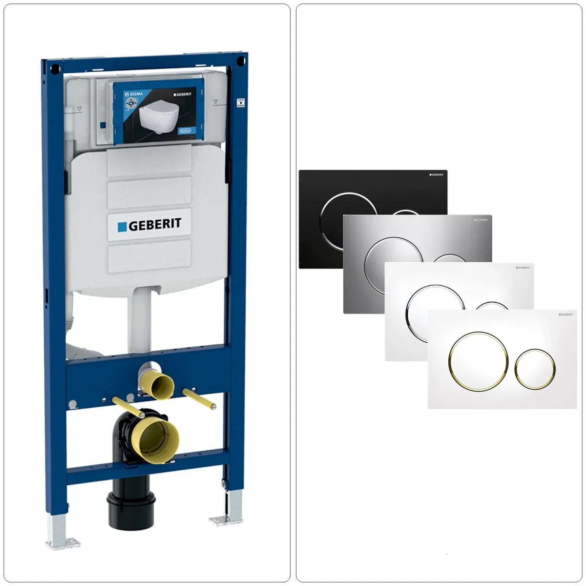 GEBERIT DUOFIX SIGMA WC Vorwandelement mit GEBERIT SIGMA20 Betätigungsplatte, verschiedene Farben