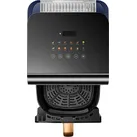 PANASONIC Air Fryer NF-CC600 (Heißluftfritteuse) 1450 Watt Schwarz mit Roségoldenem Griff, Dunkelblau an den Seiten