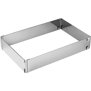 Zenker "Patisserie" Backrahmen ausziehbar – Flexibel verstellbarer Tortenrahmen, Edelstahl, Spülmaschinenfest, Made in Germany, Silber