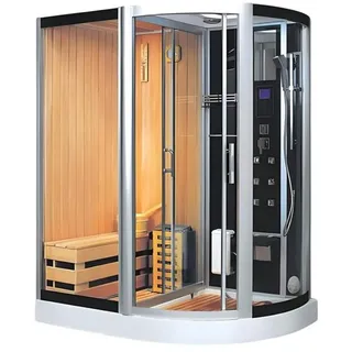 auq2a Wellnesskabine Sauna mit Dampfdusche Multifunktionsdusche, Kombisauna 172x110 cm