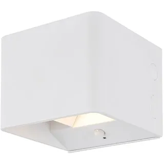 GLOBO LED Wandleuchte Bewegungsmelder Wandlampe Akku Wohnzimmer Flurleuchte Up & Down, verstellbaret Lichtkegel, weiß, 1W 55Lm warmweiß, LxBxH 10,2x10,2x8