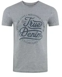 Mustang Herren T-Shirt Mehrfarbig Rundhals Regular Fit S bis 6XL Regular Fit Grau M