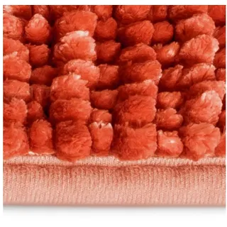 Badematte Coral Chenille-Struktur | Hautfreundlicher Badezimmerteppich | Melone Pink 50 x 80 cm