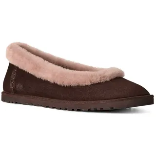UGG Zora Ballet Flat Ballerina Homeslippers, Flats mit Logoverzierung braun 38 EU (7 US)