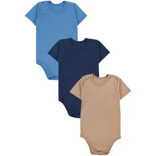 TupTam Kurzarmbody TupTam Kinder Unisex Kurzarm Body Baumwolle 3er Set beige|blau|bunt 128
