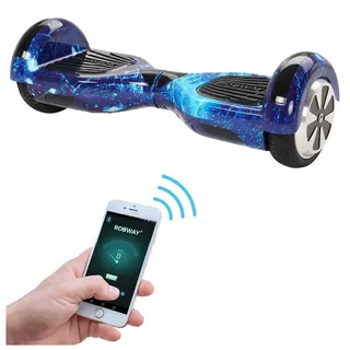 ROBWAY W1 Hoverboard für Erwachsene und Kinder, 6,5 Zoll, Self-Balance, Bluetooth, App, 700 Watt, LEDs (Space Blue)