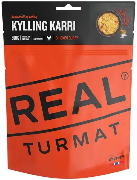 Real Turmat Chicken Curry gefriergetrocknete Expeditionsmahlzeit
