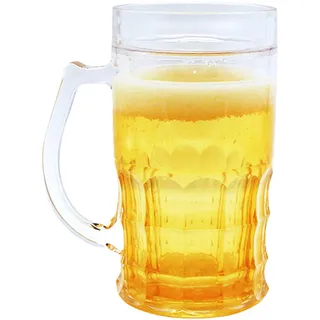 Rosenstein & Söhne Doppelwandiger Bierkrug, Bier- Getränke-Kühler mit Fake-Bier, 0,3 l Bierglas Kühler, Getränkekühler, Flaschenkühler)