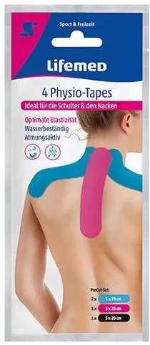 Lifemed 4 Physio-Tapes 20 cm x 5 cm farbig sortiert "Nacken" 192 Pack à 4 Stück = 768 Tapes