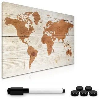 Navaris Magnettafel Memoboard zum Beschriften - 60x40 cm Notiztafel div. Designs - Tafel abwaschbar mit Halterung Magneten Stift