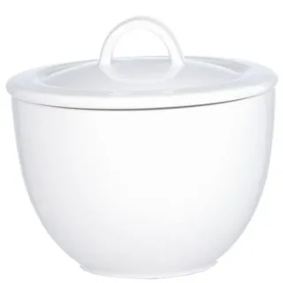 Villeroy & Boch Zuckerdose Basic White, Weiß, Keramik, bauchig, Kaffee & Tee, Zuckerdosen