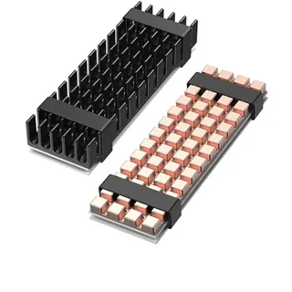 GRAUGEAR 2er-Pack M.2 SSD Kühlkörper-Kit, Hochleistungs-Dual Kühlung mit Kupfer (3mm) und Aluminium (10mm) für 2280 SSDs, Inklusive Wärmeleitpads