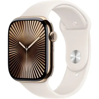 GPS + Cellular 46 mm Titaniumgehäuse gold Sportarmband starlight M/L