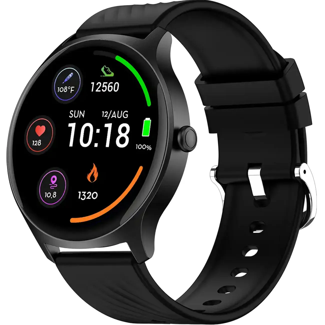 Fitnessuhr Schwarz mit Sporttracking: Anruffunktion, Herzfrequenz – Ein smarter Tracker für Ihr Training & Kommunikation am Handgelenk