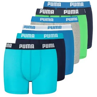 PUMA Boxershorts BOYS BASIC BOXER 6er Pack (Spar-Pack, 6-St., 6er-Pack) grün 140