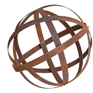 Estexo Edelrost Dekokugel Kugel Metallband Bandeisen Gartendeko Rost Metall 30 cm