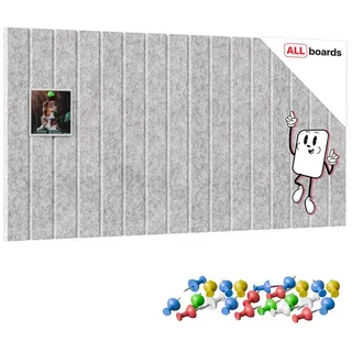 ALLboards Pinnwand ALLboards Filzpaneele, Filz-Korktafeln für die Wand grau 80x40cm