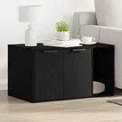 Katzenklo Schwarz Eichen-Optik 80x50x45 cm Holzwerkstoff, - Schwarz